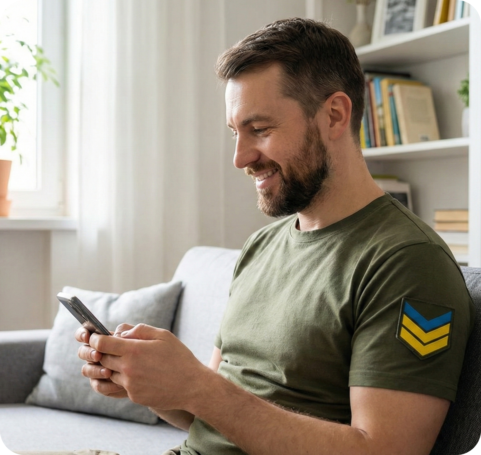 Ветеран користується застосунком Anomi